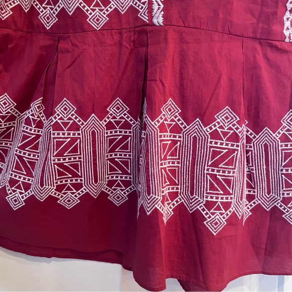 NWT Joie Konomi Top Size 4 Embroidered Halter Sleeveless Tank Peplum Brick Red - Picture 13 of 15